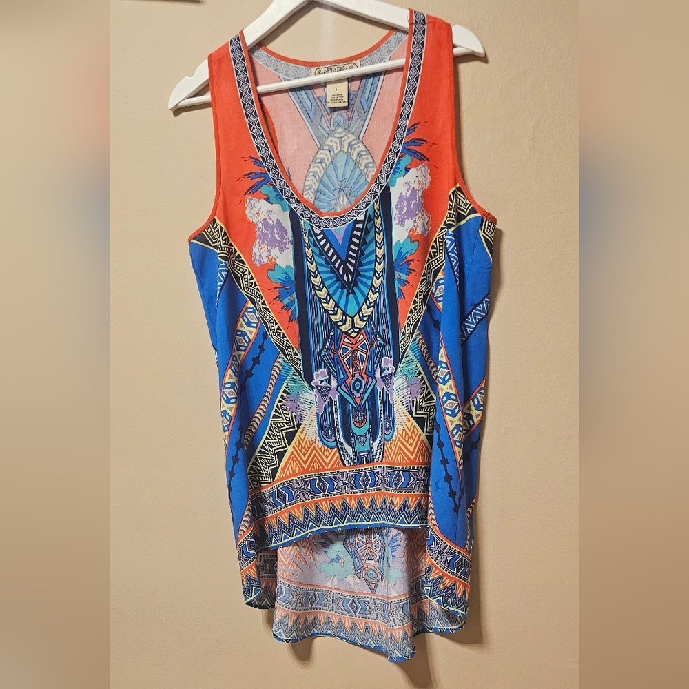 Flying Tomato Colorful Women's Sleeveless Top.Large
